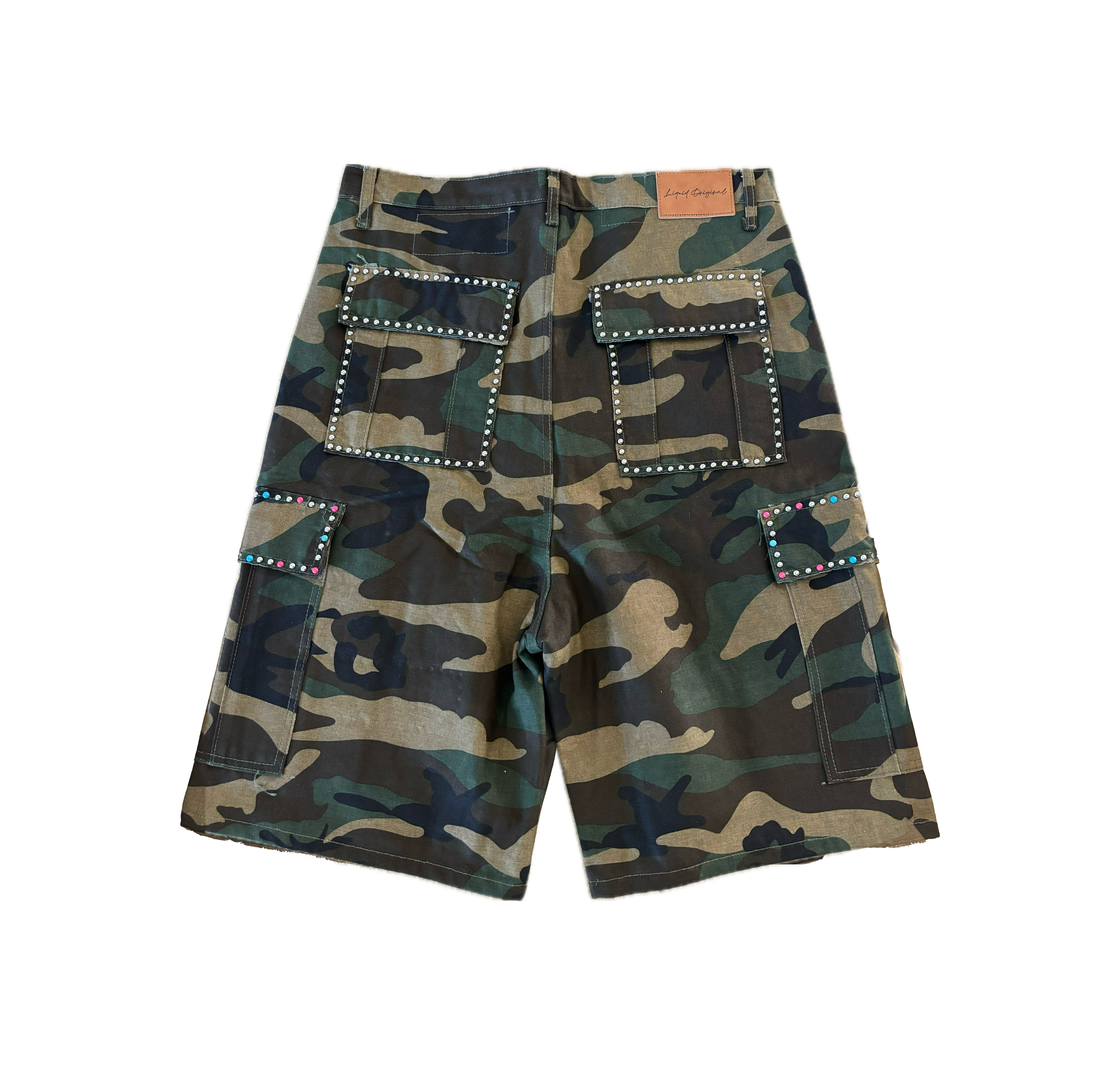 Studded Camo Shorts