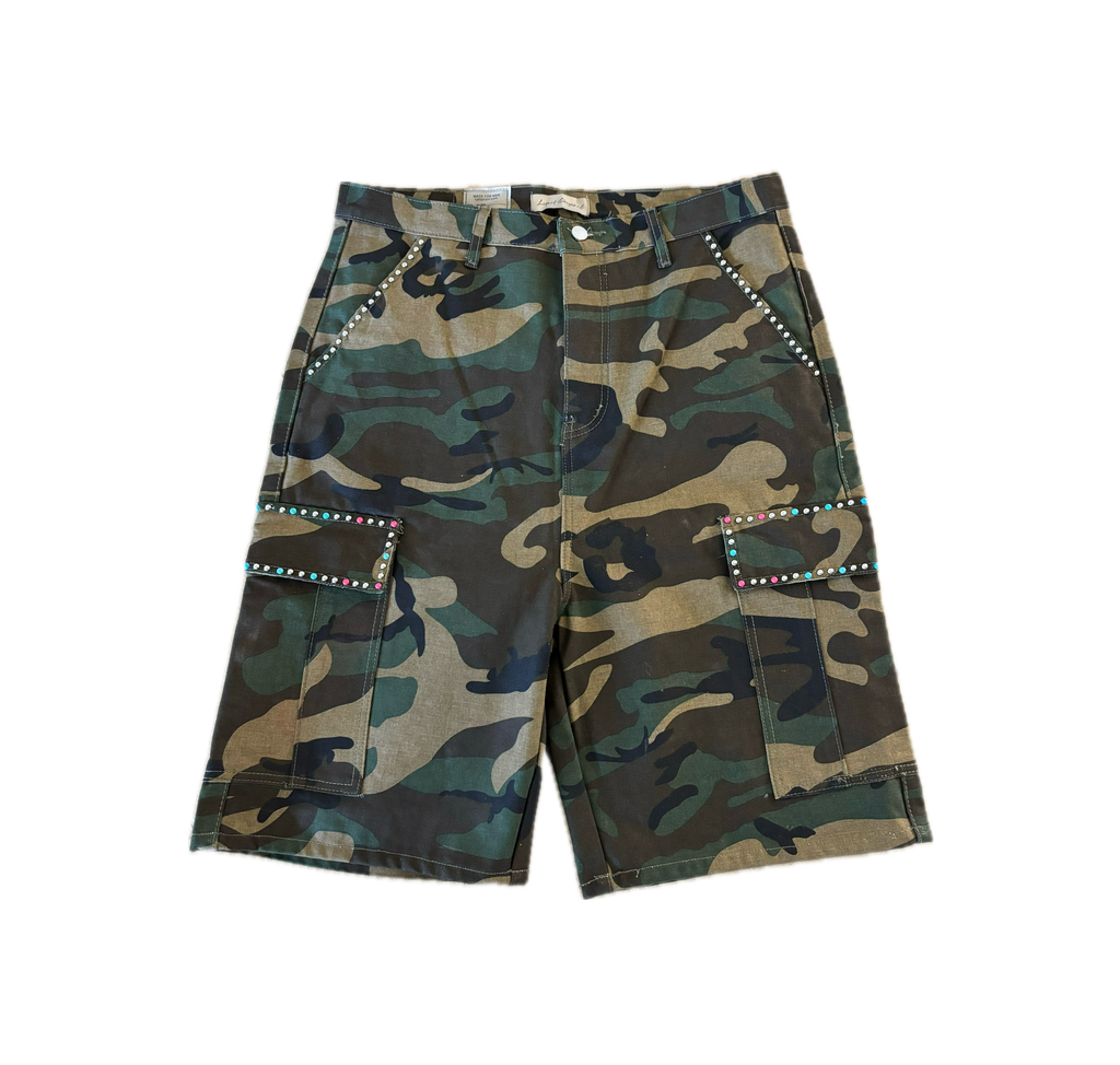 Studded Camo Shorts