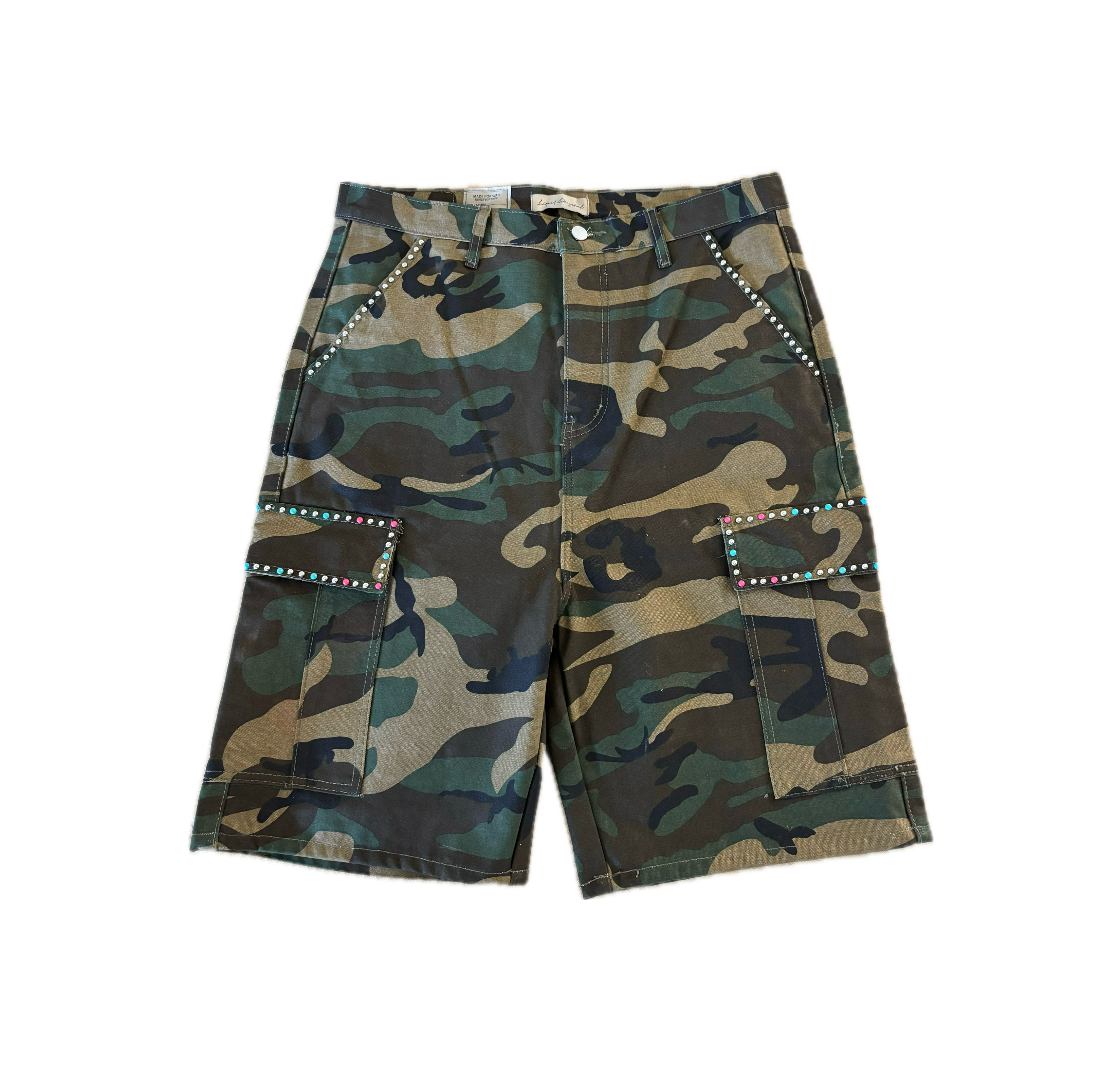 Studded Camo Shorts